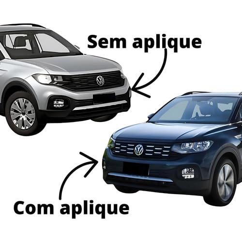 Kit Apliques Cromados para Grade Central Colmeia do Volkswagen T-Cross 2019 2020 2021 2022