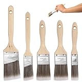 Aoyfuwell 5-teiliges Pinselset,Praktischer Pinselset Maler ohne Borstenverlust, Malpinsel-Set für Dekoration, Glanzlackpinseln, für Hausstreichen, Korrektur, Zaun, Wand, Möbel-Lackpinseln