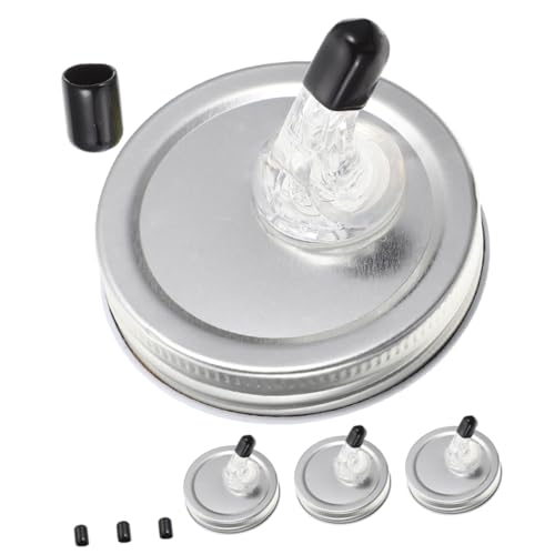 OFFSCH 4-pack Jar Pour Spout Reusable Metal Oil Wine Bottle Spout Easy to Use Bar Accessory Nozzle Lid for Fresh Storage