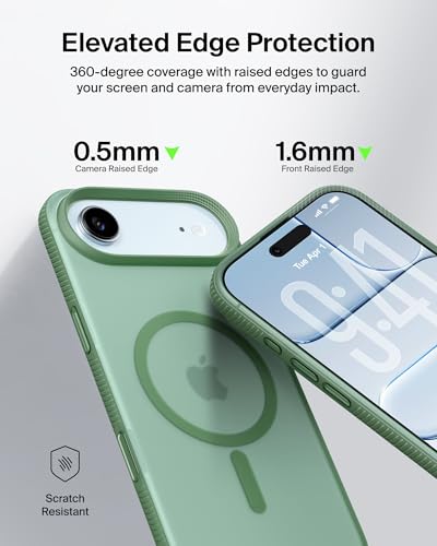 Image of Belkin Case for iPhone MagSafe Compatible - SheerForce Magnetic Phone Cover - Slim, Shockproof, Anti-Yellowing, Drop Protection - Sage