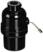Leviton 97092 Medium Base, Phenolic Shell Lampholder Pull Cord Nylon, Black
