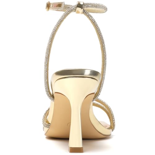 Image of Mostrin Womens Sandals Strappy Heels for Women Ankle Strap Lace Up Heels Square Open Toe Heels Tie Up Stiletto High Heeled Sandals for Prom, Party, Daily Wear