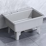 Fregadero de Plástico Independiente con Tabla de Lavar,64.5x56x41cm)