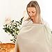 Haleeone Muslin Nursing Cover for Breastfeeding, Privacy Breathable Breastfeeding Cover with Arch Neckline for Mom, 100% Cotton Nursing Apron, Green