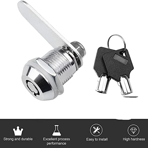 Litensh Thread Tubular Cam Lock 16mm, 5/8" Mailbox Lock Cabinet Cylinder Lock for Door Drawer Cupboard Letterbox with Keys Alike (1, 16mm)