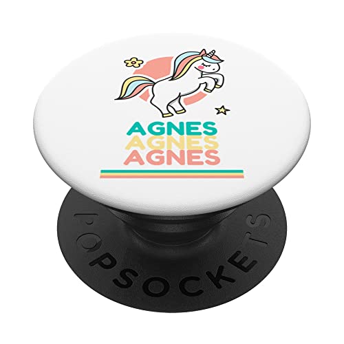 Nombre de Agnes Unicornio lindo PopSockets PopGrip Intercambiable