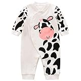 KESYOO 1Pc Baby Langarm Overall Schöne Kuh Muster Baby Strampler Baumwolle Langarm Strampler für Baby-80Cm