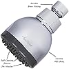Aqua Elegante 3 Inch High Pressure Shower Head - Best Pressure Boosting, Wall Mount, Bathroom Showerhead For Low Flow Showers, 2.5 GPM - Chrome