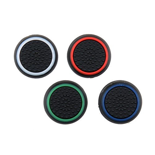 TCOS TECH Silicone Key Protector Thumb Grips Anti-Slip Silicone Cap Cover for PS5 PS4 PS3 Xbox Series X / Series S Xbox One Xbox 360 Controller (4 Pcs) (Dual Tone)