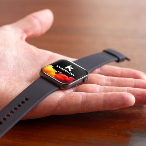 Knauermann Lite 4 rectangulaire Noir : Montre Connectée Écran Rectangulaire avec Bracelet Silicone