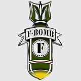 F Bomb Car Truck Decal Motorcycle Military Vinyl Sticker for Car Truck Window Sticker Car Bumper Decal 8' х 4.5'