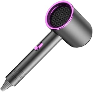 Professional Hair Dryer with 360-Degree Rotatable Nozzle, Foldable Design, Quiet Operation, Fast Drying, Portable, Grey with Blue Light