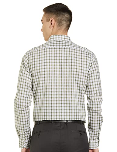 Image of Arrow Checkered Slim Fit Dobby Formal Shirt Green