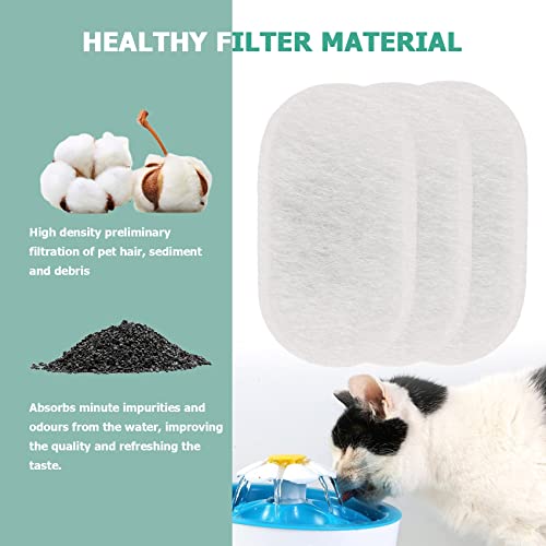 Lrtzizy 8Pcs Water Fountain Filters Dog Fountain Filter Replacement for 67Oz/2L Pet Water Fountain Stainless Steel - Image 3