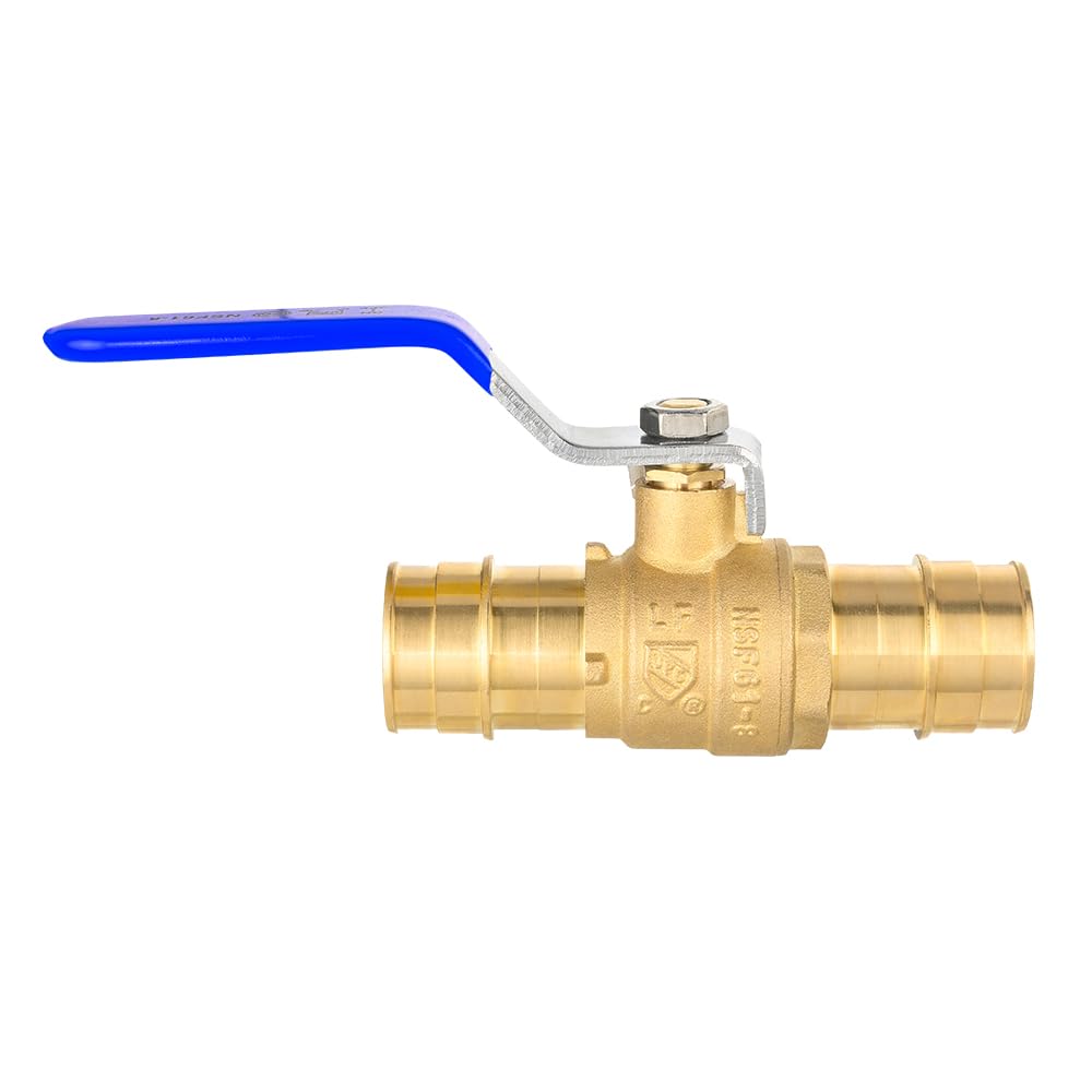 EFIELD Válvula de bola de puerto completo de latón de 1 pulgada para tubería Pex-A, conexión de expansión ASTM F1960 solamente, nivel azul, ANSI/NSF-61 (1)