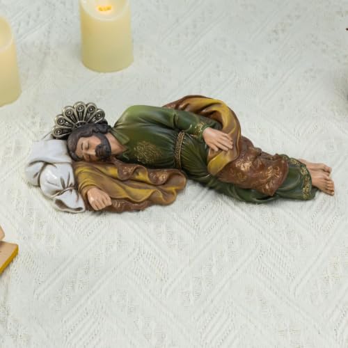 Estatua San José Dormido de Resina, 10 pulgadas miniatura 2
