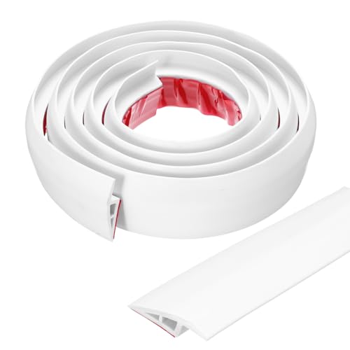 QUARKZMAN Bodenübergangsleiste Selbstklebend, 2m/6,6ft Laminat Türübergangsleisten Teppichkantenleiste für Teppichtüren Verbinden von Bodenlücken Passend für 10mm Höhe, Weiß