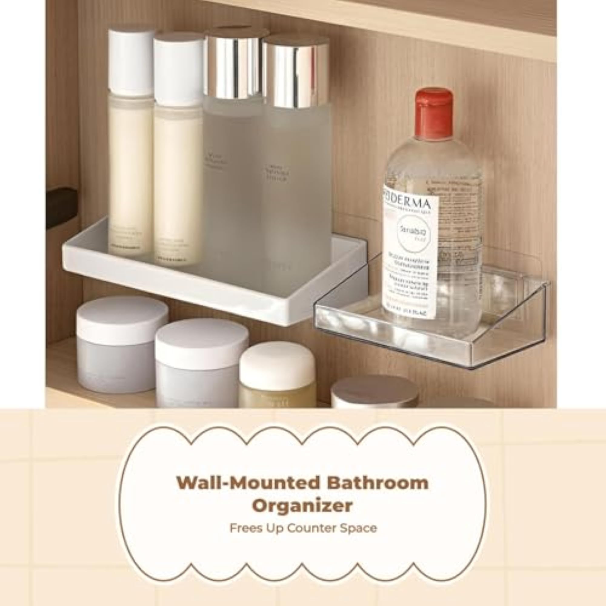Mirror Cabinet Organizer, Bathroom Storage Box Vanity Shelf