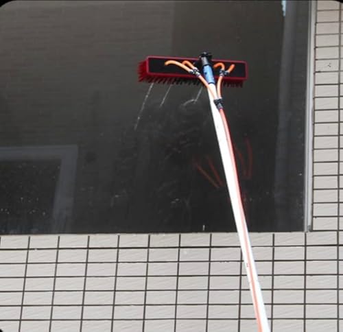 Kunghei-Telescopic Water Fed Pole Brush 26 Feet Outdoor Window Cleaning System W/65 Ft Hose, Solar Panel Cleaner Brush And Pole Kit, Car Glass Washing Equipment Tool Extension Pole Water Spray Washer #TOP7