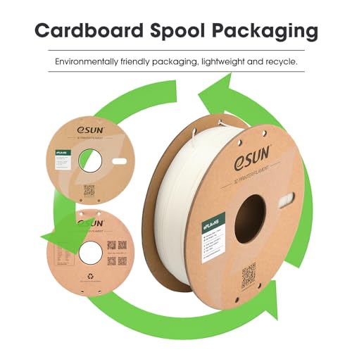 Image of eSUN High Speed PLA+ Filament 1.75mm, 3D Printer Filament Speedy PLA Plus for Fast Printing, Dimensional Accuracy + /- 0.03mm, 1KG Cardboard Spool (2.2 LBS) 3D Printing Filament for 3D Printers, White
