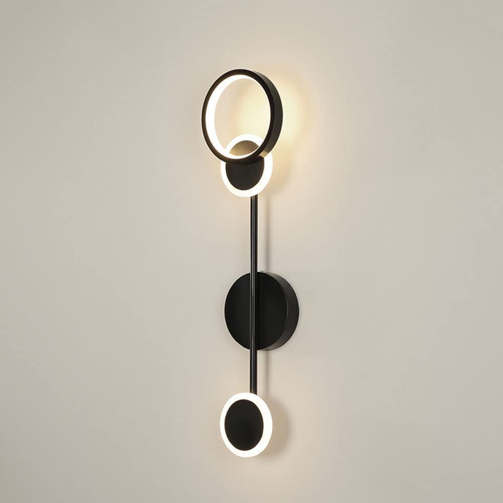 Lámparas para el dormitorio de pared con luz indirecta geométrica negra 18W