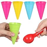 Toyvian 1 Set 6pcs Toys for Children Beach Toy Kids Beach Toys Sand Scoop and Cone Scoop Cones Children Ice Cream s Sand Childern Toy Ice Cream Cup Plastic, Random Color