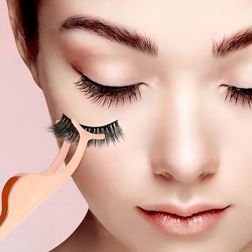 Ferramenta aplicadora de cílios, pinça de aço inoxidável para usar e remover cílios (2 peças)