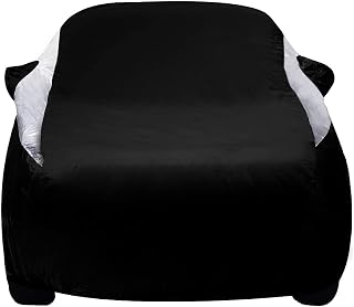 Titan Lightweight Mid-Size SUV Car Cover (Black Pearl) for Ford Explorer, Jeep Grand Cherokee, and More. Waterproof Cover Measures 206 Inches and Includes a Driver-Side Door Zipper.