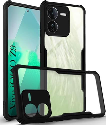 Image of Jkobi Back Cover Case for Vivo IQOO Z9 5G (Polycarbonate Clear Panel with Shockproof | Professional Black)