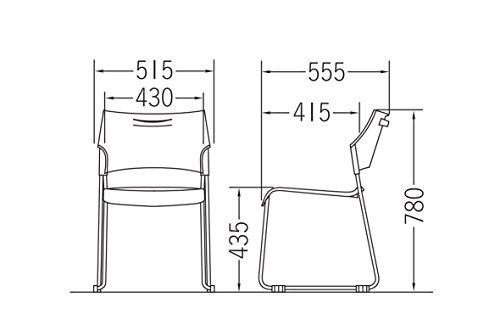 サンケイ ループスタッキングチェア ブルー CM395-MS 4脚セット [4]