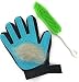 COMBO SET Pet Grooming Glove And Pet Hair Remover Brush - Best Fur Removal And Deshedding Tools For Dogs, Cats, Rabbits, Horses, Bunny Rabbits