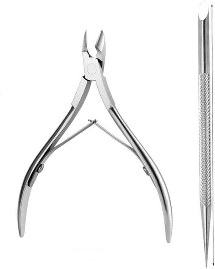 Nail Cuticle Nipper Trimming Remover Stainless Steel Pedicure Cutter Cuticle Scissors Plier Nail Art Manicure Tools,A,Silver Set 3