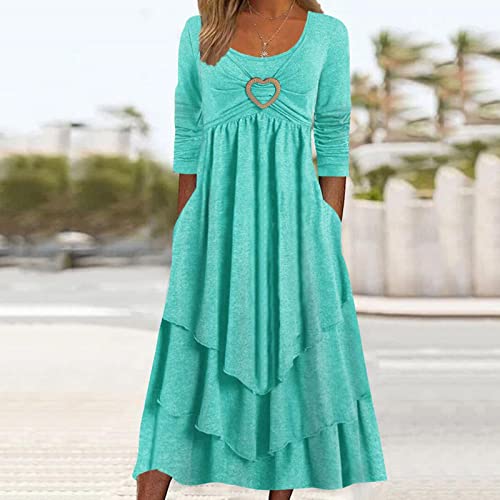 Robe ample décontractée manches longues femmes vêtement fluide chic - 2