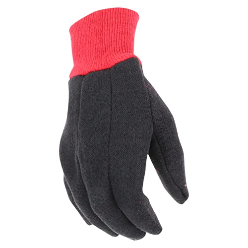 West Chester Red Fleece Lined Brown Jersey All Purpose Winter Gloves, 3-Pack, Cold Weather Protection, Elastic Knit Wrist, Red, Brown, Large, (69090/L3B) #TOP2