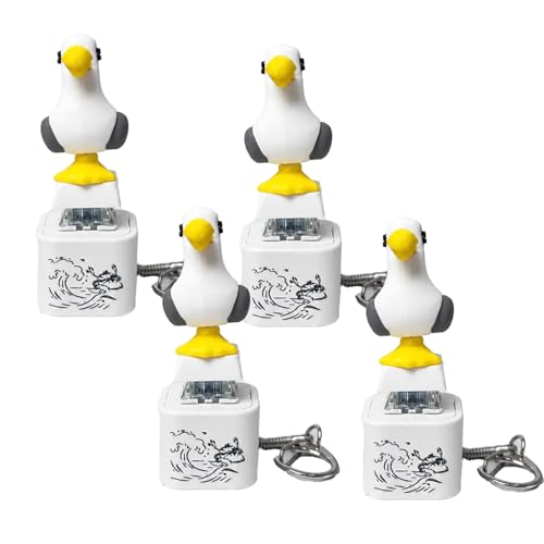Seagull Mine Sound Button Keychain Rechargeable Fidget Clicker with Real Sound & LED Light Funny Interactive Desk Stress Relief Toy Gifts for Adults (2 Pcs)