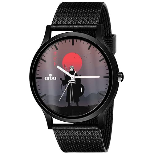 AROA Watch New Watch for Obito Uchiha Red Ball Model : 099 Black Metal Type Rubber Analog Watch Black Dial for Men Stylish Watch for Boys (B0BZCYXTRM) Amazon Price History, Amazon Price Tracker