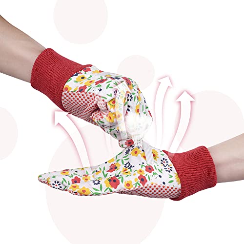 Ainiv Gardening Gloves For Women/Ladies, 3 Pairs Non-Slip Grip Garden Work Gloves, Comfortable Breathable Thorn Proof Garden Gloves For Yard, Farm, Pruning,Gardening Outdoor Multi-Purpose-Red #TOP2