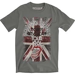 The Rolling Stones – T-Shirt North American Tour – Adulte (L) (Gris Charbon) - Les Beatles, Paul McCartney, John Lennon, RIngo Starr, George Harrison