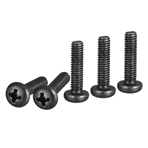 DTGN M4x16mm Pan Head Machine Screws, 50Pcs M4 Phillips Drive, Metric Coarse Full Thread, Steel Black Oxide Finish, Screws Bolts Kit