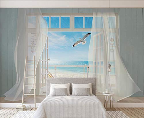 Fototapete 3D Tapete Wandbild Wandgemälde Im Hintergrund Vor Dem Fenster...