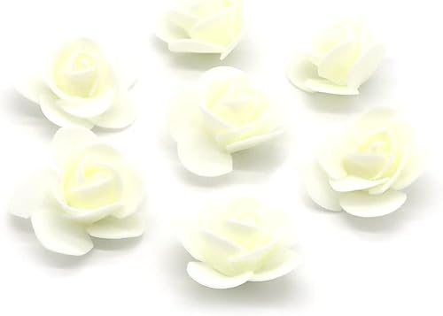 100 cabezas de rosas artificiales de 1.2 pulgadas, de aspecto real, para ramos de boda, centros de mesa, fiestas, baby shower, decoración del hogar