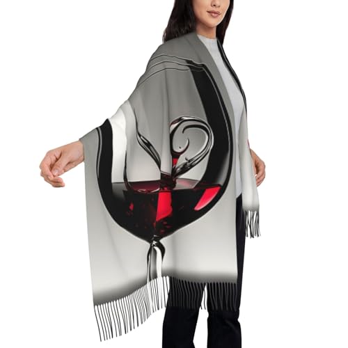 Wine Glass print Winter Scarf for Women Scarf for Women Winter Pashmina-Shawl Wraps Wedding Scarf3