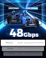 Cratree HDMI Kabel 1 Meter 8K Short - Zertifiziertes Ultra High Speed HDMI Kabel,48Gbps,8K 60Hz,4K 120Hz,Geflochten,eARC mit Kompatibilität für HDTV,PS5,PS4,Xbox,Blu-ray – Ansicht 6
