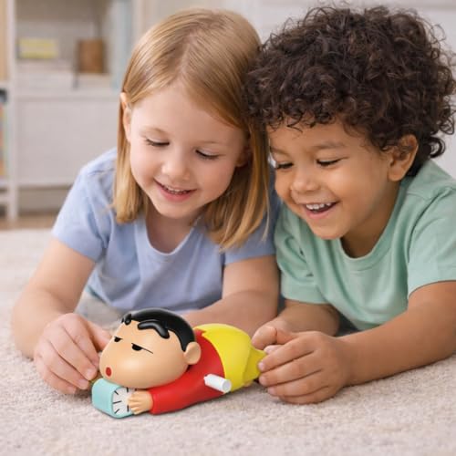 Image of Shinchan Crawling Moving Toy with Clock | Wind Up Shinchan Figure Toy for Kids | Cartoon PVC Multicolor for Boys & Girls | Collectible Gift Toys (Shinchan Crawling Moving Toy)