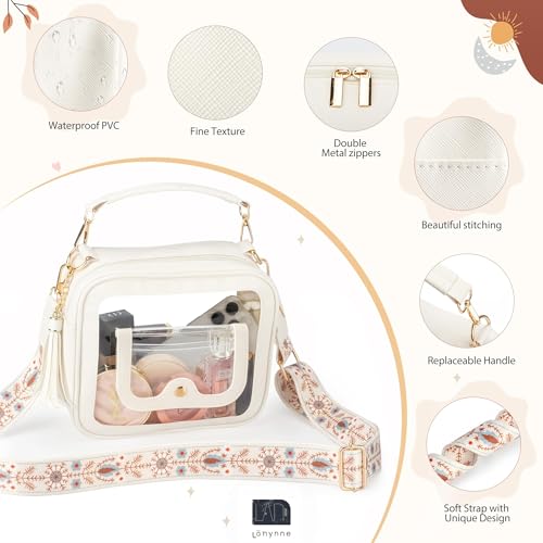 Clear Bag for Women Stadium Approved Small Crossbody Bag Clear Purse Stadium Bag with Front Pocket for Concerts Sports Events Festivals4