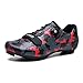 Youngtie Chaussures de Cyclisme sur Route pour Hommes Chaussures de Vélo Peloton Compatibles avec Les Crampons SPD et Delta Gris Rouge 270