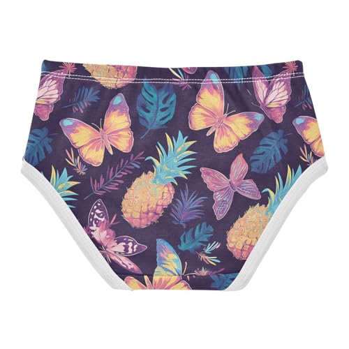 Wusikd Butterflies Pineapples Girls' Underwear Cotton Girls Briefs Soft Toddler Underwear 2T2