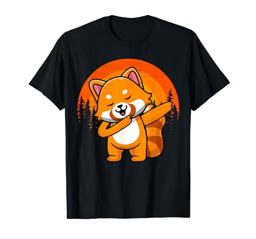 Dabbing Red Panda Cute Kawaii Funny Red Panda Kids Girls Maglietta