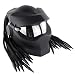 Produktbild CAKUI Knallschwarzer Motorradhelm, 4-Jahreszeiten-Universalmaske Mit LED-Beleuchtung Integralhelm, DOT-Zertifizierter Helm,L:59~60cm