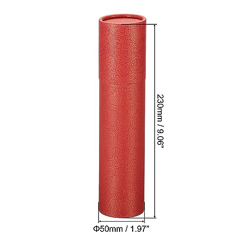 PATIKIL 2 Stück 2 Zoll x 9 Zoll Posterröhre Foto Aufbewahrungsröhre Kalligraphie Maltuben Versand Rohr für Papier Kunst Dokumente Rot